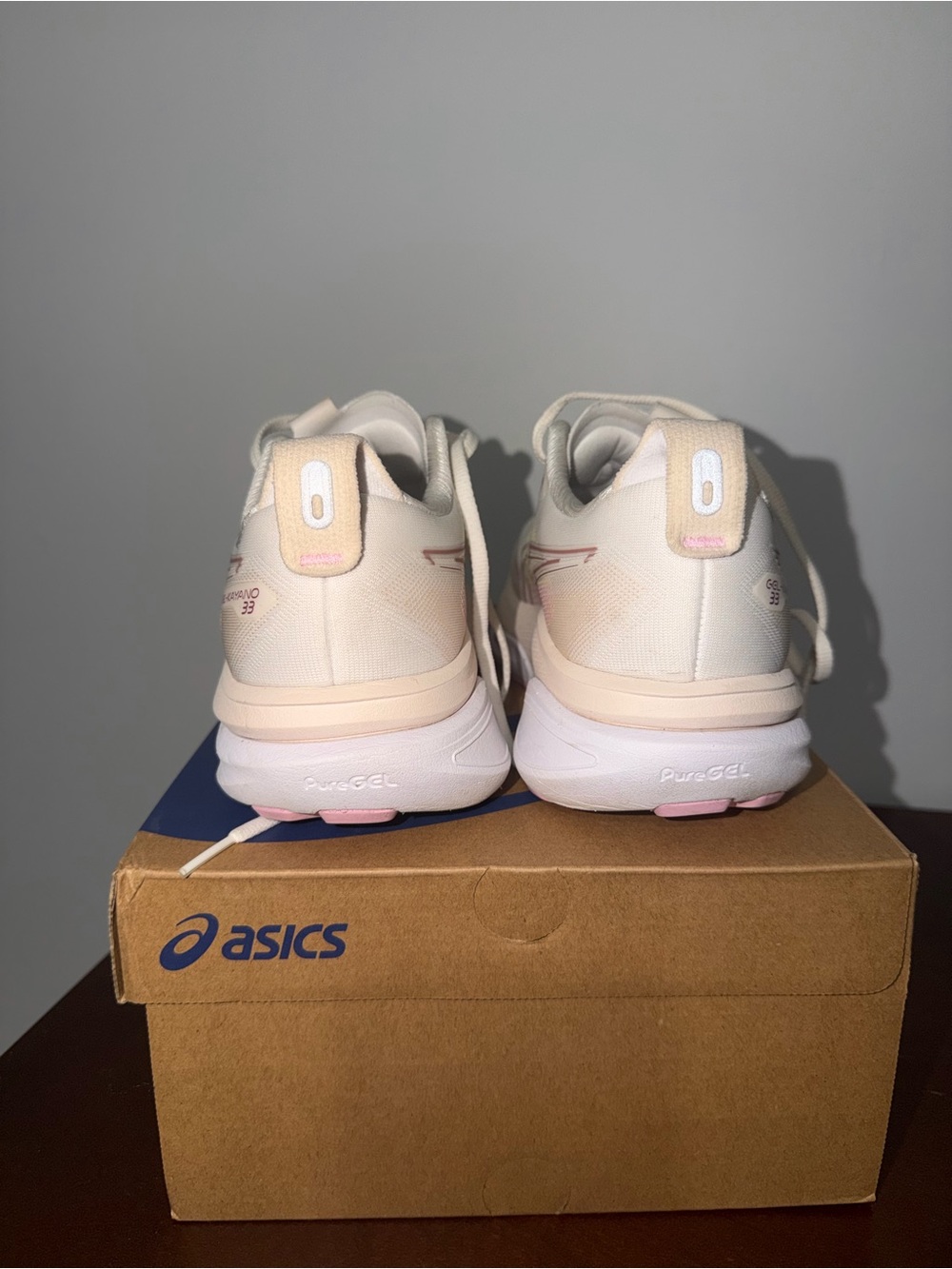 ASICS Women's GEL-Kayano Running Shoes in Light Pink and White - Picture 2 of 5